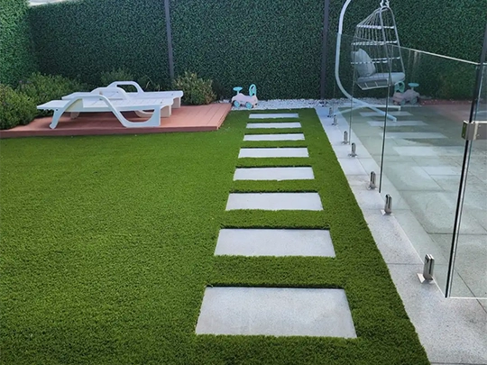 Lawn with fresh mow and clean edging